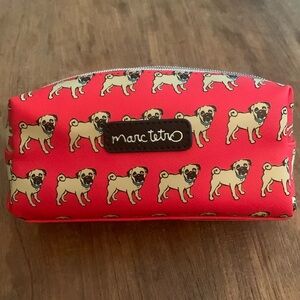 Pug Marc Tetro makeup bag 7 1/2”W x 4”H